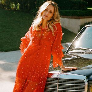 Stoned Immaculate Walk of Fame Star Dress in Red